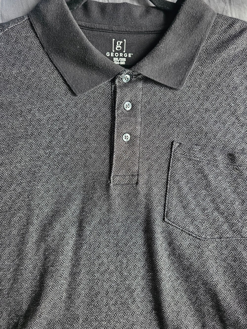 George Men's Grey and Black Polo-shirts Size 3XL